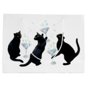 Schwarze Katzen mit Martinis-Geschenktasche Große Geschenktüte (Rückseite)