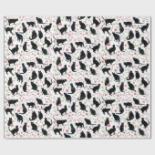 Schwarze Katzen mit Pfefferminzbonbon-Verpackungsp Geschenkpapier (Flach)