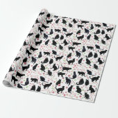 Schwarze Katzen mit Pfefferminzbonbon-Verpackungsp Geschenkpapier (Ungerollt)