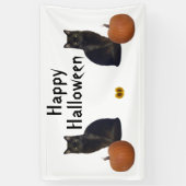 Schwarze Katzen mit Pumpkins und Sonnenblumen Banner (Vertikal)