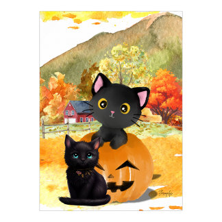 Schwarze Katzen „Mommy und ich“ Wandkunst Poster