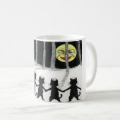 Schwarze Katzen-Mond-Geschenk-Tasse Kaffeetasse (VorderseiteRechts)