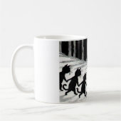 Schwarze Katzen-Mond-Geschenk-Tasse Kaffeetasse (Links)