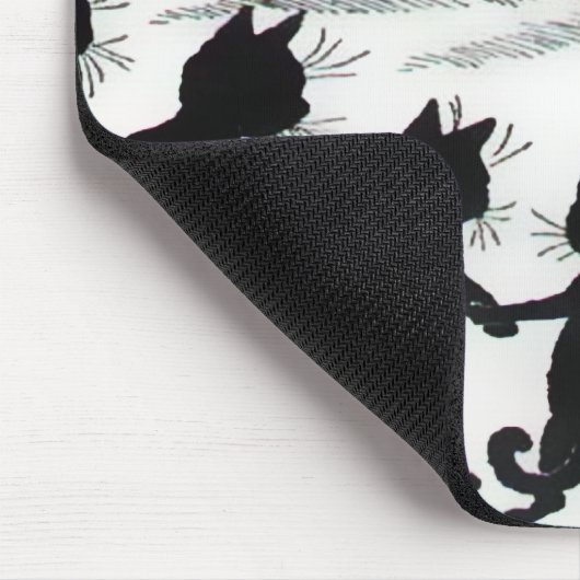 Schwarze Katzen-Mond Mousepad Louis Wain (Ecke)
