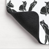 Schwarze Katzen Mousepad (Ecke)