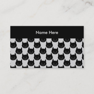 Schwarze Katzen-Muster auf hellgrauem. Visitenkarte