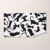Schwarze Katzen-Muster Badhandtuch Set (Handtuch)