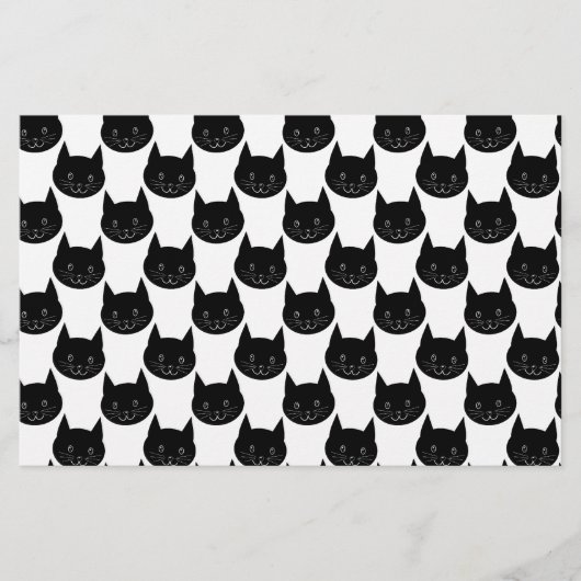 Schwarze Katzen-Muster Briefpapier (Vorderseite)