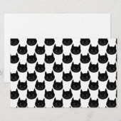 Schwarze Katzen-Muster Briefpapier (Vorne/Hinten)