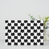 Schwarze Katzen-Muster Briefpapier (Stehend Vorderseite)