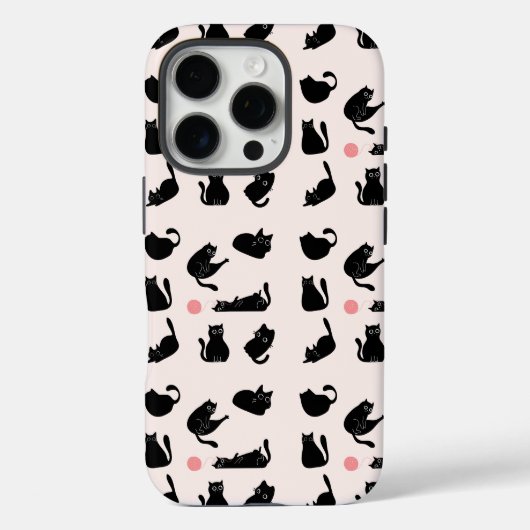 Schwarze Katzen Muster Case-Mate iPhone Hülle (Rückseite)