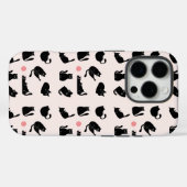 Schwarze Katzen Muster Case-Mate iPhone Hülle (Rückseite (Horizontal))