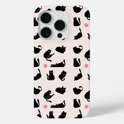 Schwarze Katzen Muster Case-Mate iPhone Hülle (Rückseite)