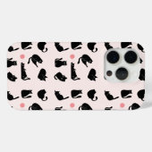 Schwarze Katzen Muster Case-Mate iPhone Hülle (Rückseite (Horizontal))