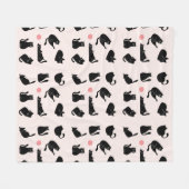 Schwarze Katzen Muster Fleecedecke (Vorderseite (Horizontal))
