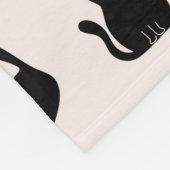 Schwarze Katzen Muster Fleecedecke (Ecke)