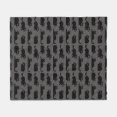 Schwarze Katzen-Muster Fleecedecke (Vorderseite (Horizontal))