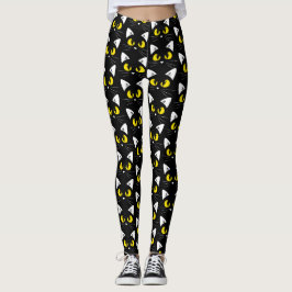 Schwarze Katzen-Muster Halloweens Leggings
