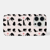 Schwarze Katzen Muster iPhone Hülle (Rückseite (Horizontal))