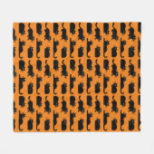 Schwarze Katzen Muster | Kätzchen Schwarz und Oran Fleecedecke (Vorderseite (Horizontal))