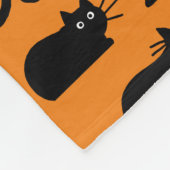 Schwarze Katzen Muster | Kätzchen Schwarz und Oran Fleecedecke (Ecke)