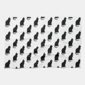 Schwarze Katzen Muster Katzen Textur Weißer Hinter Handtuch (Horizontal)