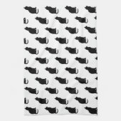Schwarze Katzen Muster Katzen Textur Weißer Hinter Handtuch (Vertikal)