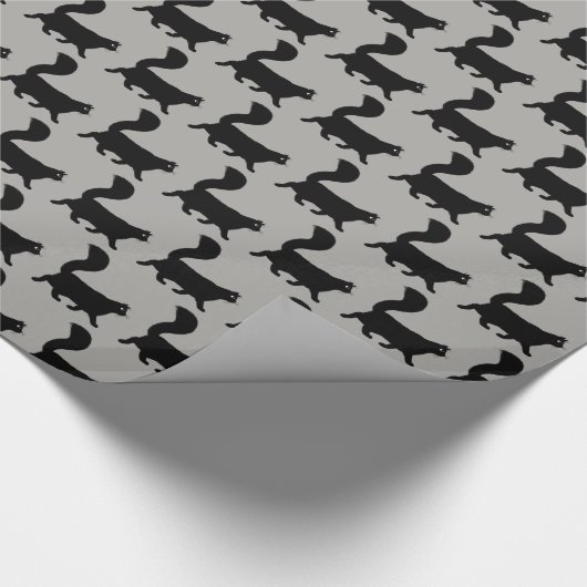 Schwarze Katzen Muster laufen | Cool Kitty Lover Geschenkpapier (Ecke)