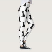 Schwarze Katzen Muster Leggings (Rechts)