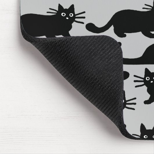 Schwarze Katzen Muster Mousepad (Ecke)