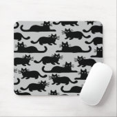 Schwarze Katzen Muster Mousepad (Mit Mouse)