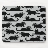 Schwarze Katzen Muster Mousepad (Vorne)