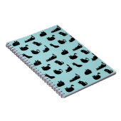 Schwarze Katzen Muster Notizblock (Rechte Seite)