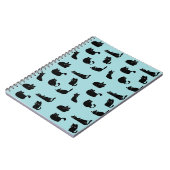 Schwarze Katzen Muster Notizblock (Linke Seite)