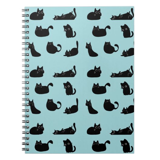 Schwarze Katzen Muster Notizblock (Vorderseite)