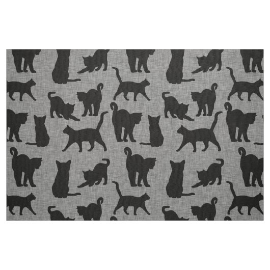 Schwarze Katzen Muster Schwarz und Grau Stoff (Fat Quarter (45,7 x 55,9 cm))