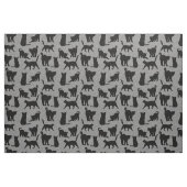 Schwarze Katzen Muster Schwarz und Grau Stoff (Yard (91,4 cm))