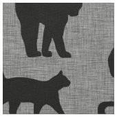 Schwarze Katzen Muster Schwarz und Grau Stoff (Nahaufnahme)