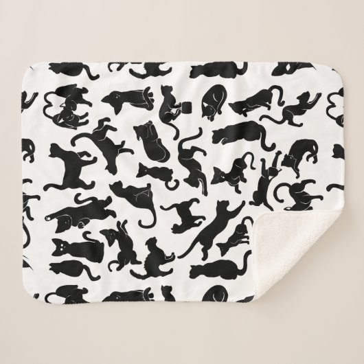 Schwarze Katzen-Muster Sherpadecke (Vorderseite (Horizontal))