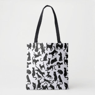 Schwarze Katzen-Muster Tasche