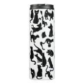 Schwarze Katzen-Muster Thermosbecher (Rückseite)