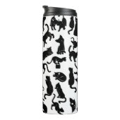 Schwarze Katzen-Muster Thermosbecher (Nach rechts gedreht)