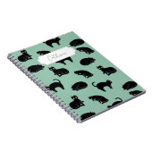 Schwarze Katzen Nahtloses Muster Notizblock (Rechte Seite)