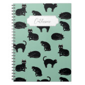 Schwarze Katzen Nahtloses Muster Notizblock (Vorderseite)