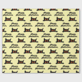 Schwarze Katzen Nahtloses Wrapping Paper zu Hallow Geschenkpapier (Flach)