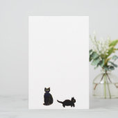Schwarze Katzen Niedlich Kitty Briefpapier (Stehend Vorderseite)