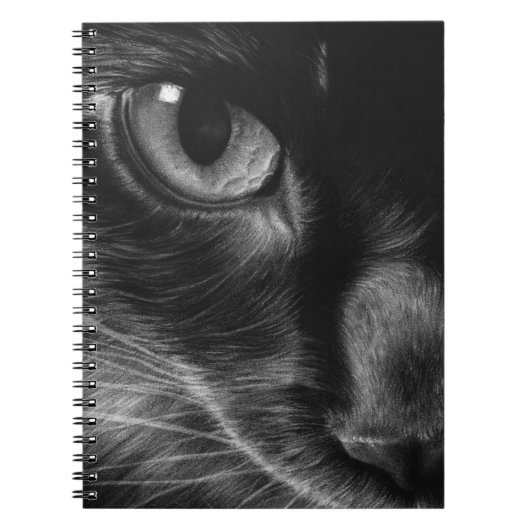 Schwarze Katzen-Notizbuch Notizblock (Vorderseite)