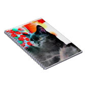Schwarze Katzen-Notizbuch Notizblock (Rechte Seite)