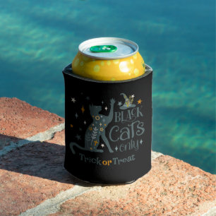 Schwarze Katzen nur unangenehmes Halloween-Design Dosenkühler