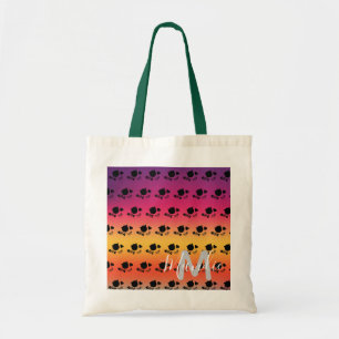 Schwarze Katzen Ombre Regenbogen Name Bibliothek B Tragetasche